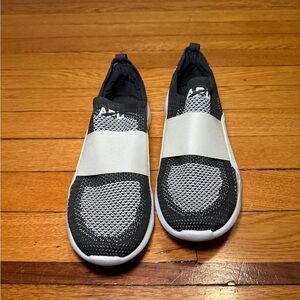 APL Black and White Mesh Slip-On Sneakers